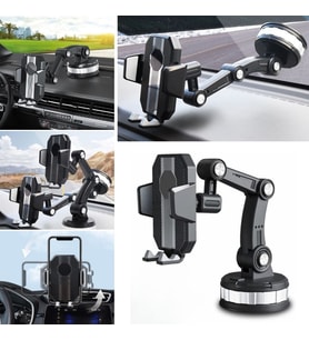 Jel Vantuzlu Cama Takılabilen Güçlü 360 Derece Dönebilen Ayarlanabilir Araç Içi Vantuzlu Telefon Tutucu (5343)