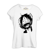 One Piece - Luffy Laugh Beyaz Kadın Tshirt