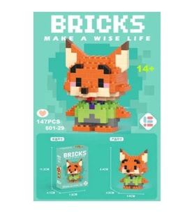 Bricks Nick Fox Tilki Yap Boz 3d Puzzle Mini Yapı Oyuncak