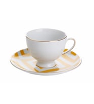 Porland Morocco Desen4 Sarı Tabaklı Kahve Fincanı 80cc  04A+P018909