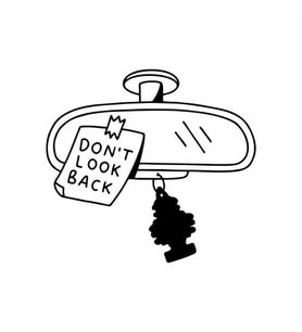 Dont Look Back Araba Stickeri siyah 20x18 CM (Siyah)