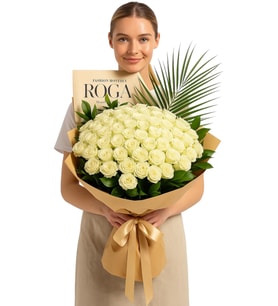 Naturel Somon Bukette 150 Beyaz Gül