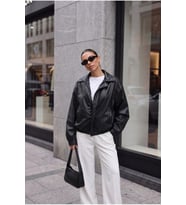 Vintage Oversize Bomber Deri Ceket