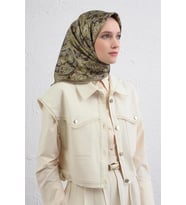 Twill İpek Eşarp -2025/2026 -94162D (Yeşil)