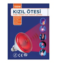 150W Kızılötesi (Infrared) Isıtıcılı Fizik Lambası (Kırmızı Işık) E27 (Kalın Duy)