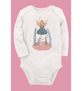 Organik Baskılı Pamuklu Unisex Bebek Body UZUNE227