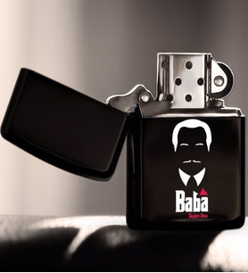 BK Gift Kişiye Özel Godfather Baba Tasarımlı Renkli Baskılı Benzinli Siyah Metal Çakmak-12