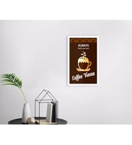 BK Home Coffee Tasarımlı Dekoratif Ahşap Beyaz Çerçeveli Tablo-10