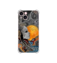 PrintiFy Apple iPhone 14plus ile Uyumlu Simya Serisi Mozaik Tanrıça Tasarımlı Uv Baskılı Köşe Korumalı Antişok Kılıf