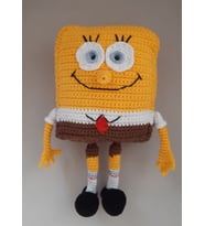 Sünger Bob Uyku Arkadaşı Amigurumi Organik Oyuncak