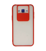 Samsung Galaxy J7 Kılıf Palm Buzlu Kamera Sürgülü Silikon - Kırmızı