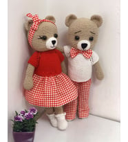 Aşık Ayıcıklar Amigurumi Organik Oyuncak