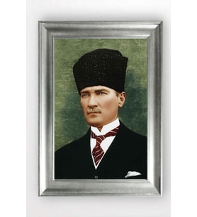 Gümüş Çerçeveli Atatürk Tablo cv1280