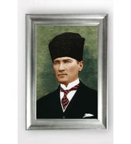 Gümüş Çerçeveli Atatürk Tablo cv1280