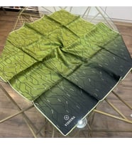 %100 Twill İpek 90x90 Eşarp - 04897 (Yeşil)