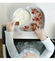 River World Bebek ve Çocuk için Sevimli Fil Model Desenli Yemek Bebek Mama Kabı Bölmeli Tabak