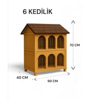 Kedi evi kedi yuvası kedi barınağı 6 KEDİLİK suya ve kara dayanıklı dış mekan kedi yuvası