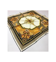 Çiçekli Desen Black Seri Twill Eşarp Eşarp Askısı ile Birlikte 90x90 cm Taba Viz