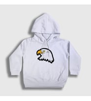 Presmono Unisex Çocuk Beyaz Eagle Kartal Kapüşonlu Sweatshirt 314058tt (Beyaz)