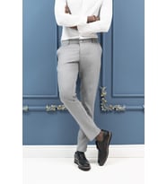 Slimfit Pamuklu Kendinden Çizgili Mevsimlik Kumaş Pantolon