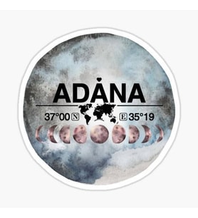 Adana ve Ay Gps Harita Sticker Oto Araba Yapıştırma 15CM yazı 4