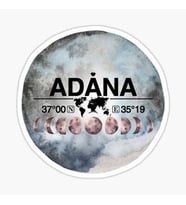 Adana ve Ay Gps Harita Sticker Oto Araba Yapıştırma 15CM yazı 4