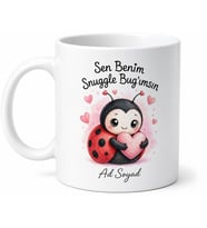 Snuggle Bug Temalı Sokulmayı Seven İngilizce Çay Kupası Hediye Bardak