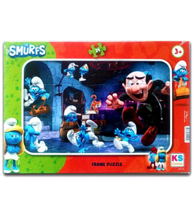24 Parça Şirinler Frame Puzzle - Çocuklar İçin Eğitici Yapboz