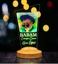 Resimli Babaya Hediye, Babalar Günü Hediyesi, Babama Hediye, Baba, Fotoğraflı Renkli Led Lamba Totem Şeklinde