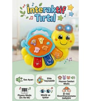 Eğitici Işıklı Müzikli İnteraktif Tırtıl Bebek Piyanosu - Hayvan Sesli Duyusal Gelişim Oyuncağı