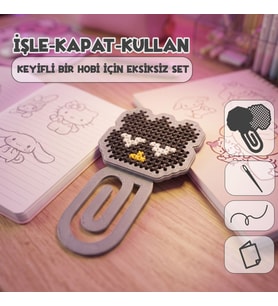 Etamina Asabi Penguen -Badtz Maru- Kanaviçe Kitap Ayracı Kiti (İşleme Hobi Seti)