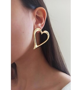 Kadın Özel Tasarım 5 cm Kalp Model Küpe zyna003