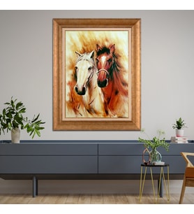 Altın Varaklı Paspartulu Çerçeveli Tablo rv332