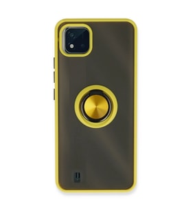Realme C11 2021 Kılıf Montreal Yüzüklü Silikon Kapak - Sarı