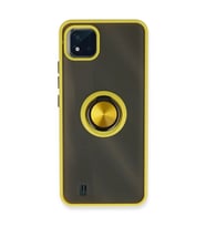 Realme C11 2021 Kılıf Montreal Yüzüklü Silikon Kapak - Sarı