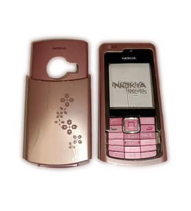 Nokia N72 Kapak Nokia N72 uyumlu Pembe Kapak ön Kapak Arka Kapak Tuş Takımı