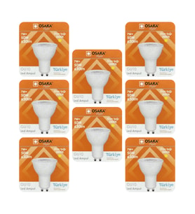 (8 Adet) Osaka 7W (50W) Sarı Işık (3000K) GU10 Duylu Led Spot Ampul