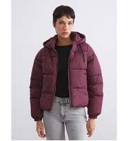 LCW Vision Bordo Kapüşonlu Kadın Şişme Mont