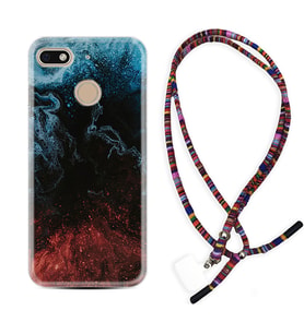 General Mobile GM8 Go GM9 GM20 Pro Plus Kılıf Boyun Asklı Rasta Silikon Red Blue Black Abstact 1386