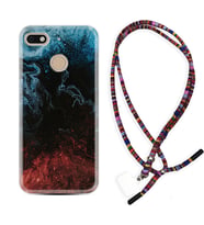General Mobile GM8 Go GM9 GM20 Pro Plus Kılıf Boyun Asklı Rasta Silikon Red Blue Black Abstact 1386