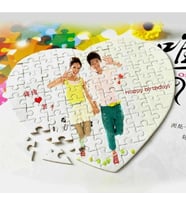 80 Parça Ahşap Kalp Puzzle