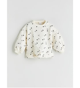 LCW baby Ekru Bisiklet Yaka Kız Bebek Sweatshirt Ve Tayt 2'li