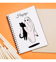 Hayalet Kedi Tasarımlı Defter Kişiye Özel