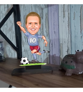 Romeo Futbolcu  Karikatür biblo Bordo Mavili