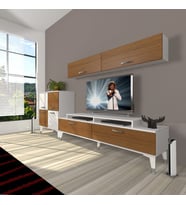 Decoraktiv Ekoflex 6Y Slm Silver Tv Ünitesi Tv Sehpası - Beyaz Ceviz (Beyaz - Ceviz)