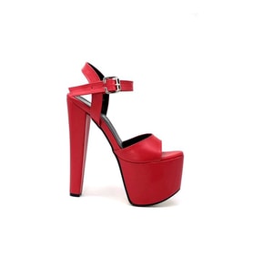 Kindep Yüksek Topuklu (18 cm) Platform (7 cm) Kadın Ayakkabı KIRMIZI