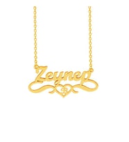 Kişiye Özel 925 Ayar Gümüş İsim Kalp Harf Kolye (Gold)