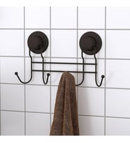 Vakumlu Banyo Havlu Askısı 4 Kancalı Siyah S252