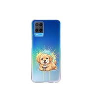 Oppo A54 4G ile Uyumlu Splash Köpek Tasarımlı Şeffaf Silikon Kılıf