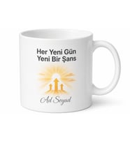 Her Yeni Gün Yeni Bir Şans Hedef Odaklı Çay Kahve Seramik Kupa Bardak Hediye